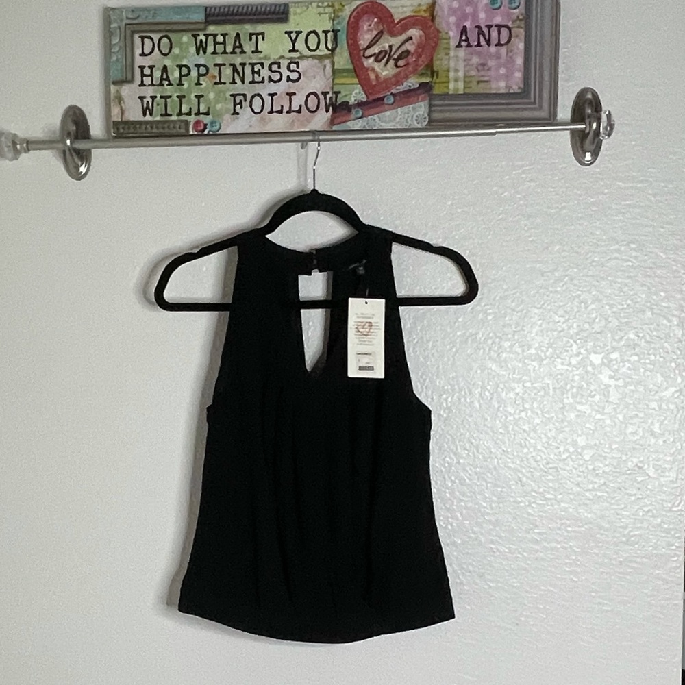 NWT Black Chiffon NAKED ZEBRA TOP